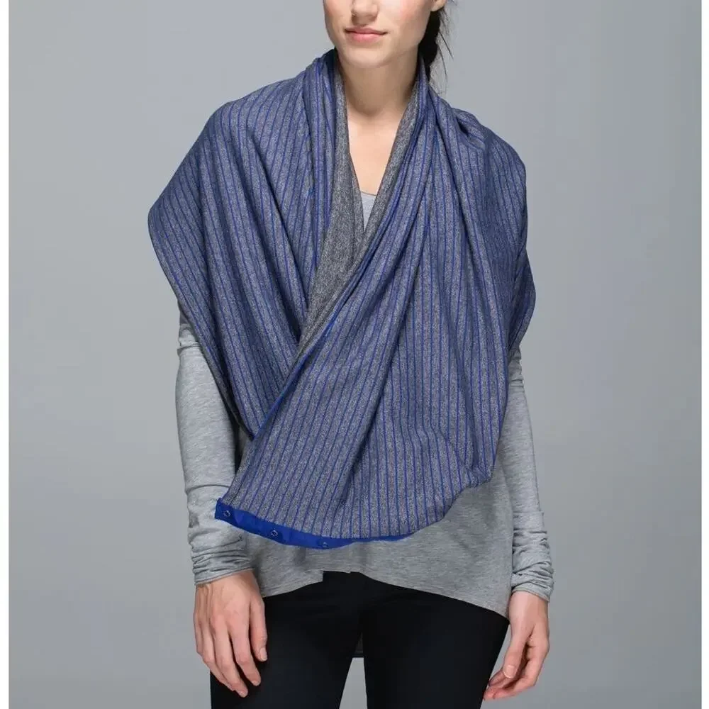 Lululemon Vinyasa Scarf Rulu Parallel Stripe Pigment Blue/Heather Black
